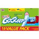 Yoplait Go-Gurt Strawberry Banana Burst/Blue Raspberry Ice Portable Low Fat Yogurt, 2.25 oz, 16 count